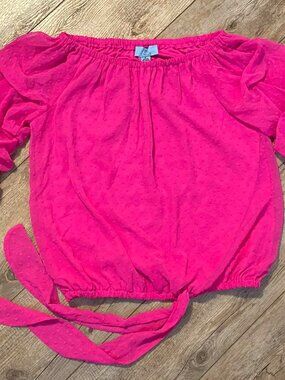 Women’s Blouse, CeCe Pink Shirt with Ruffled Sleeves